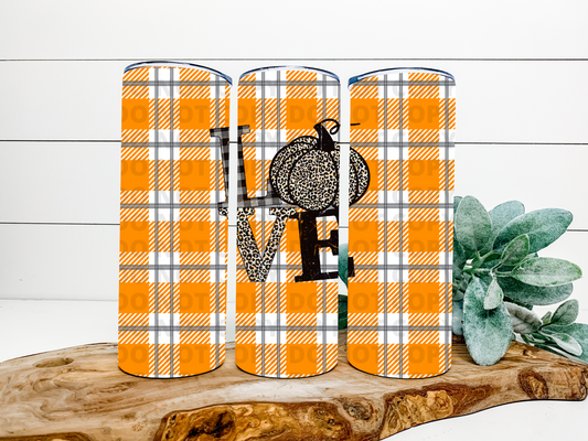 Love Plaid Stainless Steel Tumbler