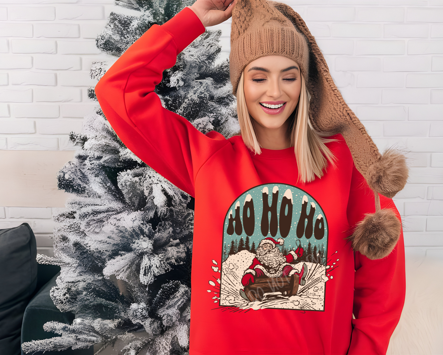 Ho Ho Ho Santa Sledding - Sweatshirt