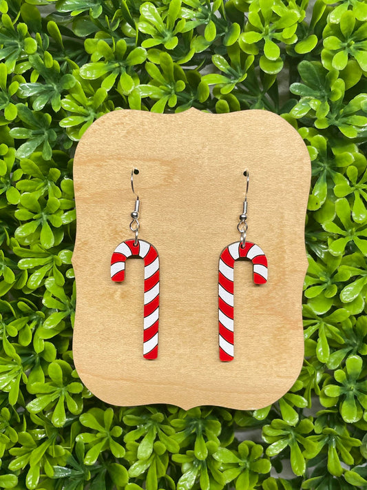 Candy Cane Dangle Earrings