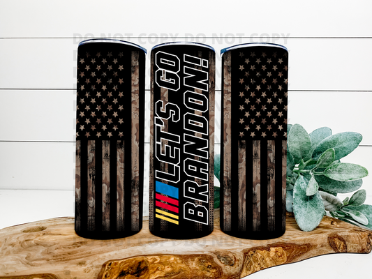 Let's Go Brandon Distressed Flag Stainless Steel Tumbler