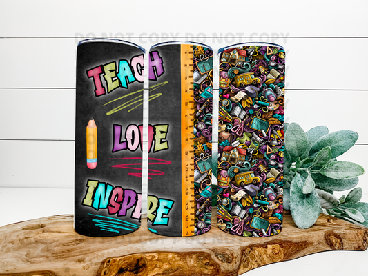 Teach Love Inspire Stainless Steel Tumbler