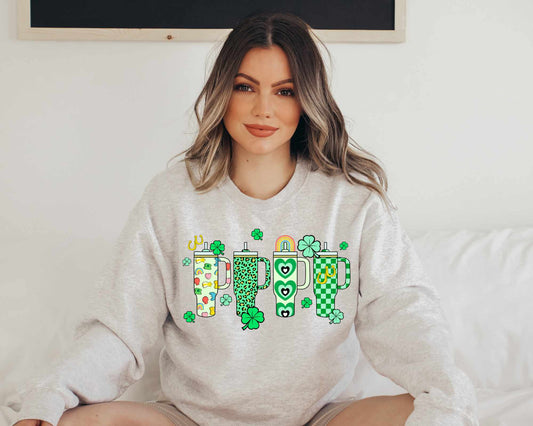 St Patrick Day Cups -  Sweatshirt