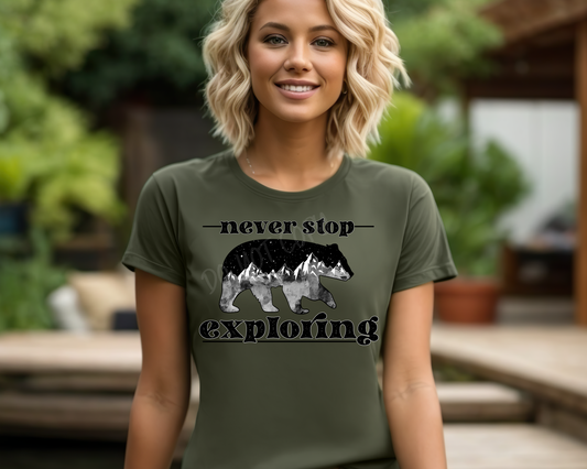 Never Stop Exploring -  Tee