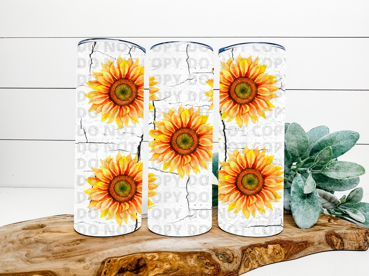 Sunflower Distressed Stainless Steel Tumbler