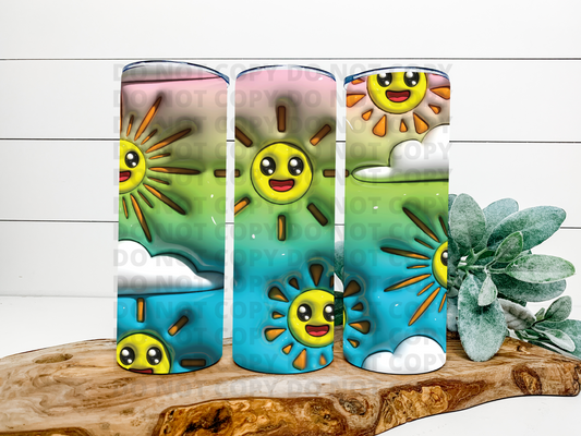 Happy Sun & Clouds 3D Tumbler