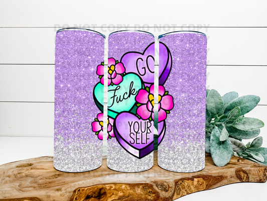 Go F*ck Yourself Purple Glitter Stainless Steel Tumbler