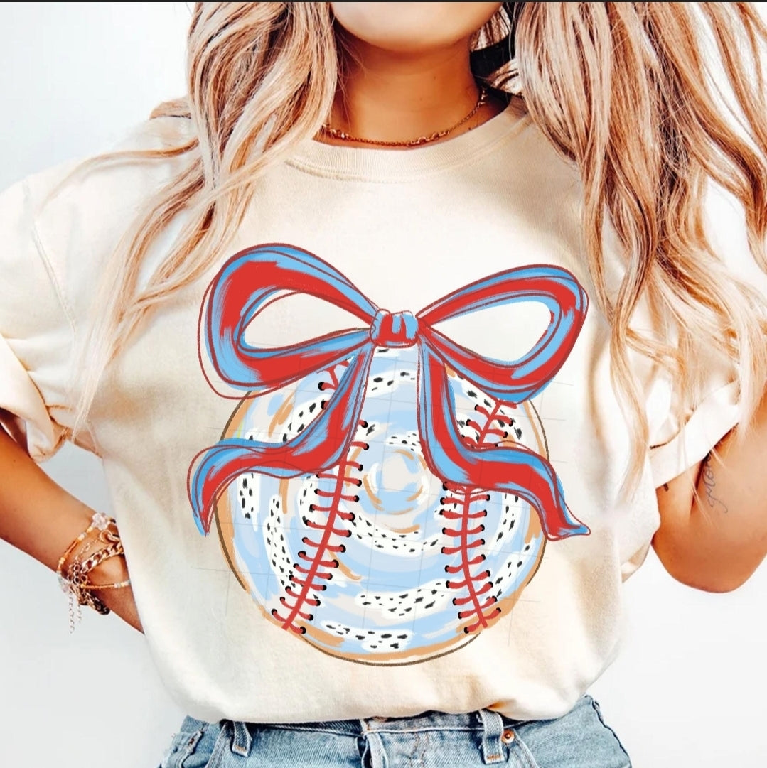 Baseball Coquette Bow - Tee