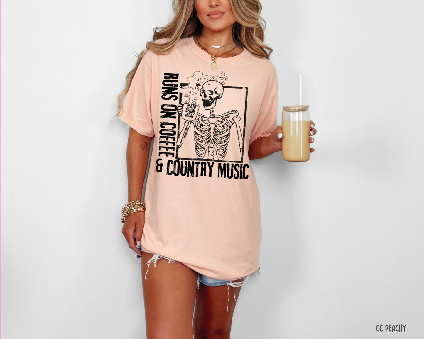 Runs On Coffee & Country Music - Tee