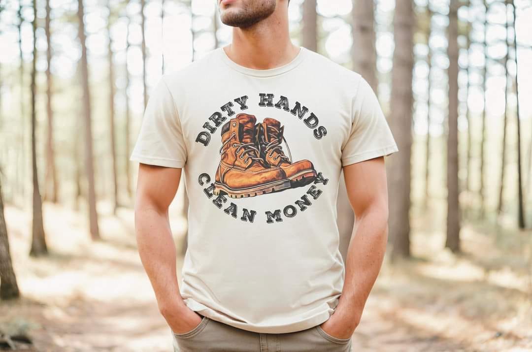 Dirty Hands Clean Money - Boots - Tee