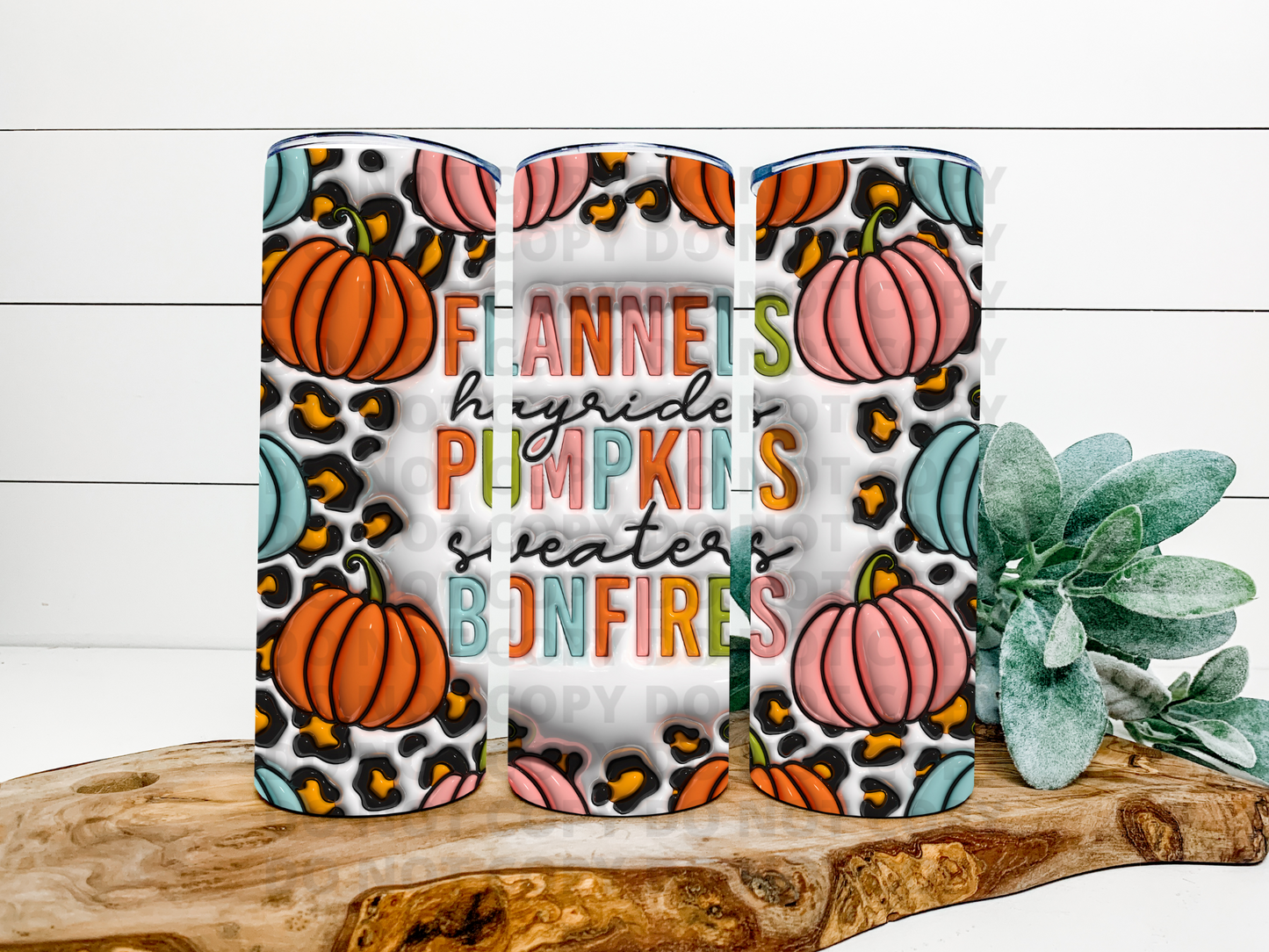 Flannels, Hayrides, Pumpkins, Sweaters and Bonfires Tumbler