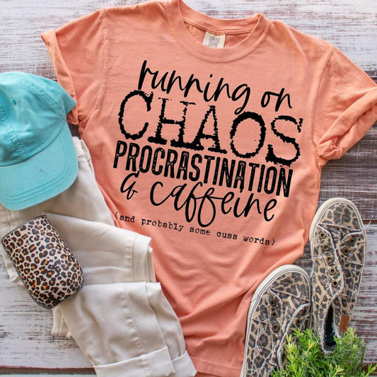 Running Chaos Procrastination Caffeine - Tee