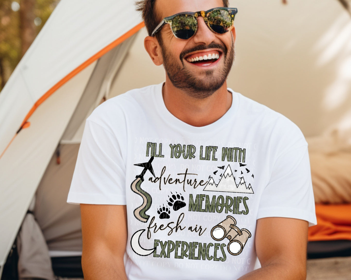 Fill Your Life With Adventure Memories Fresh Air & Experiences  - Tee