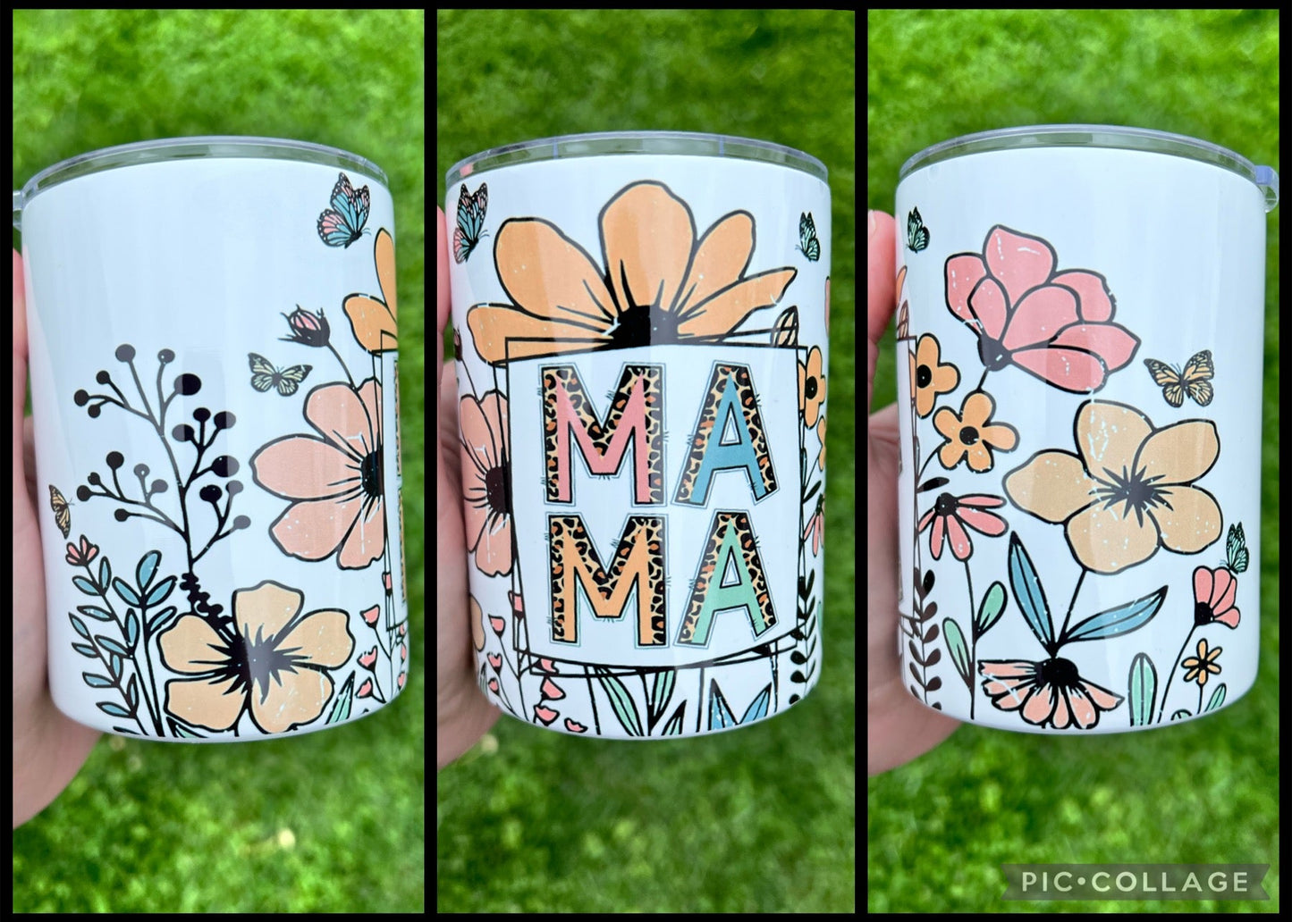 Mama Leopard Floral - 10oz Low Ball Tumbler