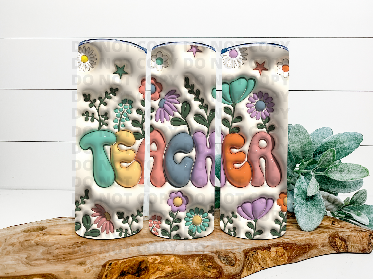 Teacher Floral 3D Tumbler