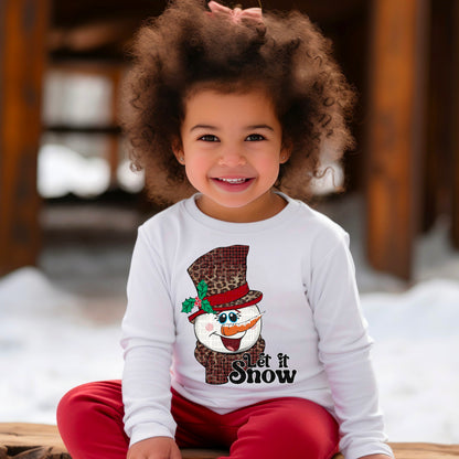 Let It Snow Leopard Holly - Youth Long Sleeve Tee