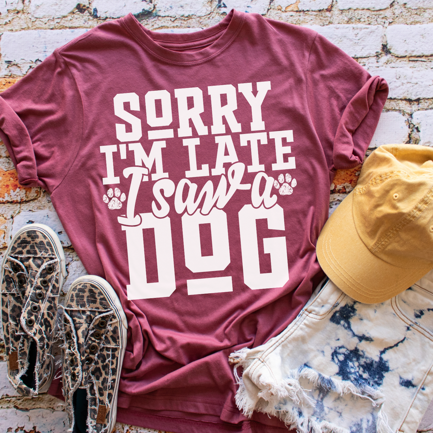 Sorry I'm Late I Saw A Dog - Tee