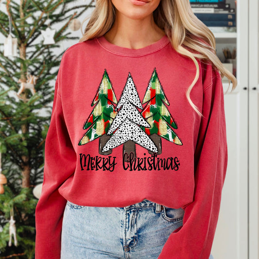 Merry Christmas Three Tree - Sweatshirt