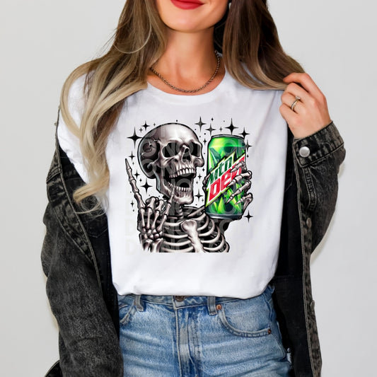 Skellies Drink Mt Dew- Tee