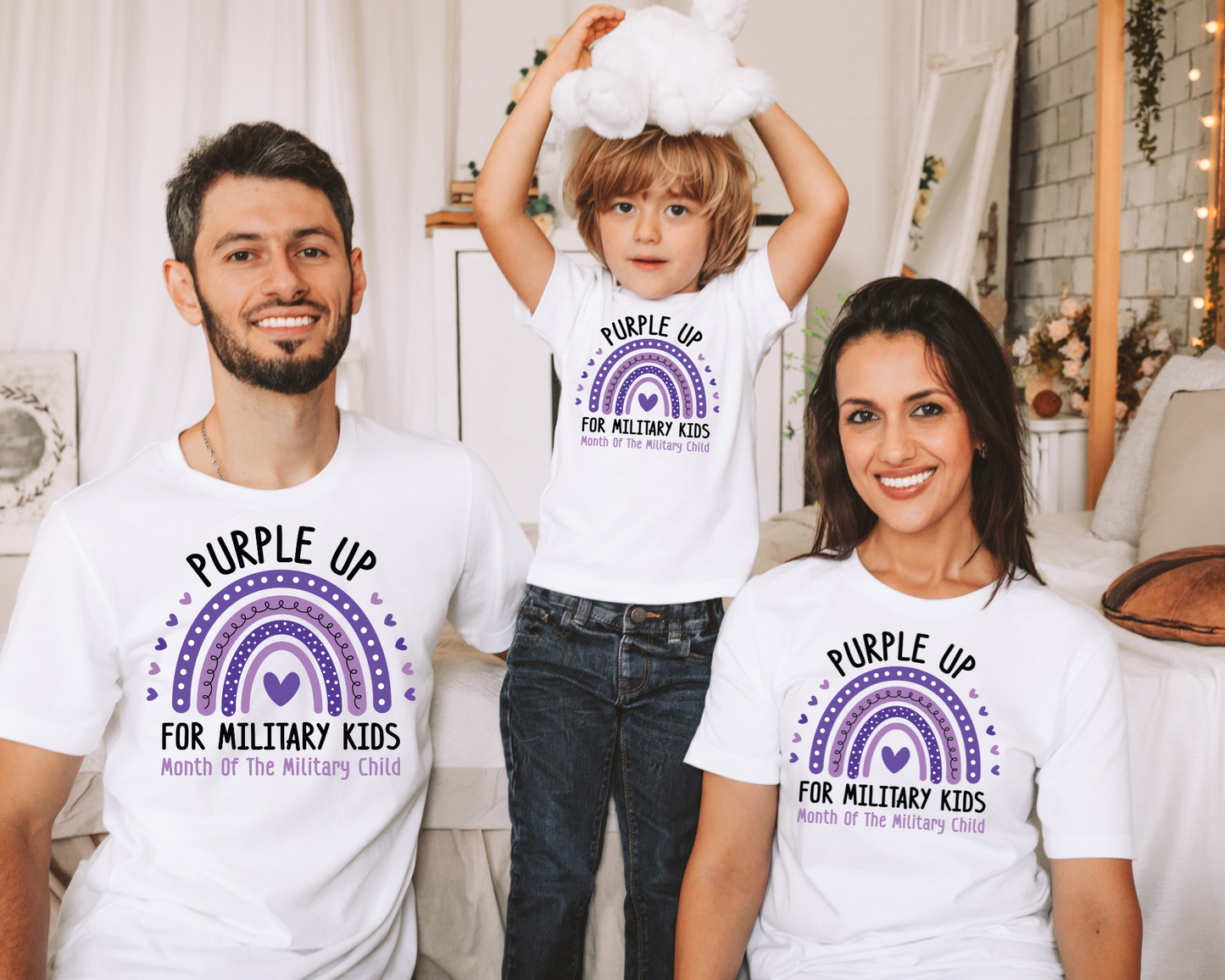 Purple Up For Military Kids Rainbow - Youth - Tee