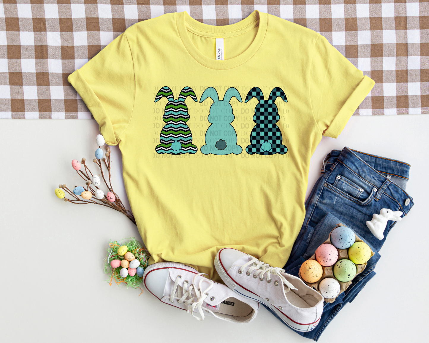 Teal Trio Bunnies - Tee