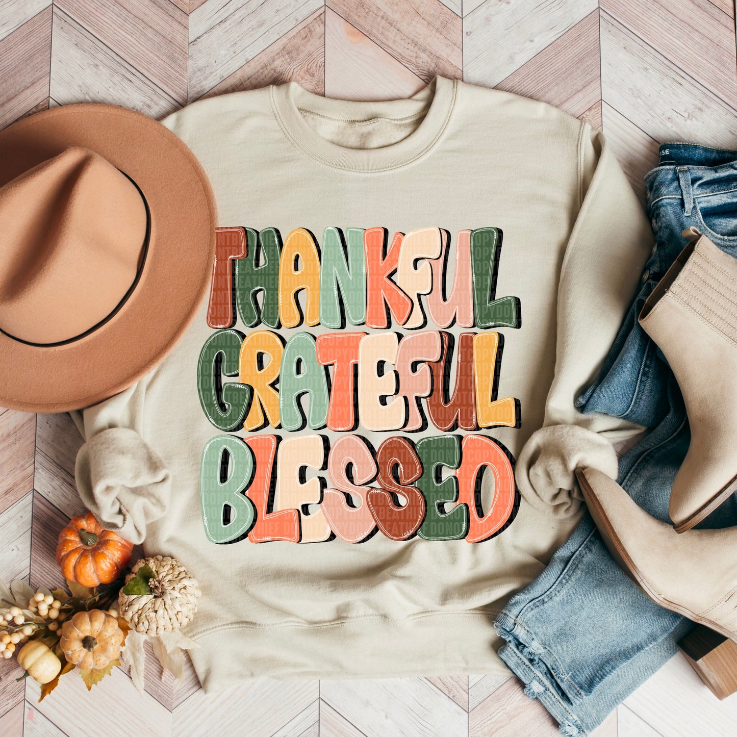 Thankful Grateful Blessed - Sweatshirt