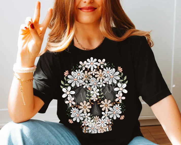 Floral Skellie - Tee