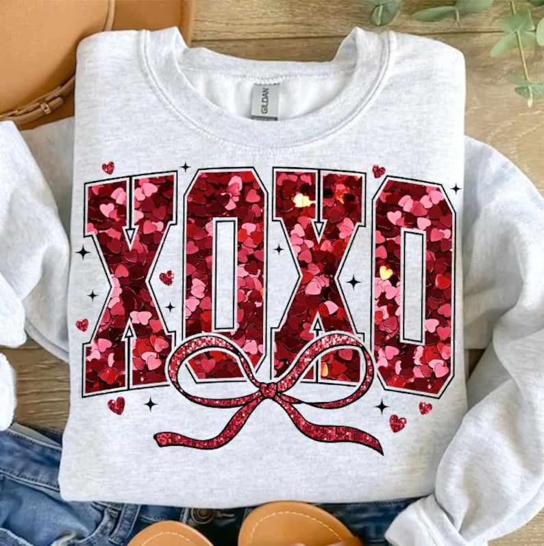 XOXO Faux Glitter - Sweatshirt