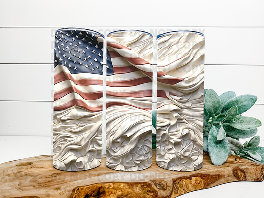 Faded American Flag 3D Tumbler