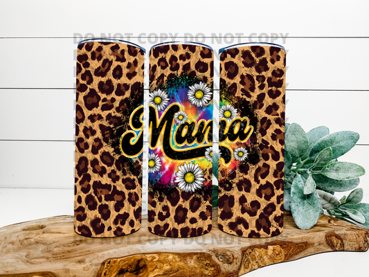 Mama Leopard & Daisies Stainless Steel Tumbler